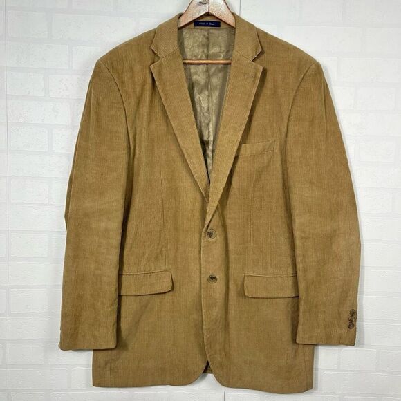 Alan Flusser Other - Alan Flusser Mens Corduroy blazer Size 42L Cotton Tan Brown Sport Coat